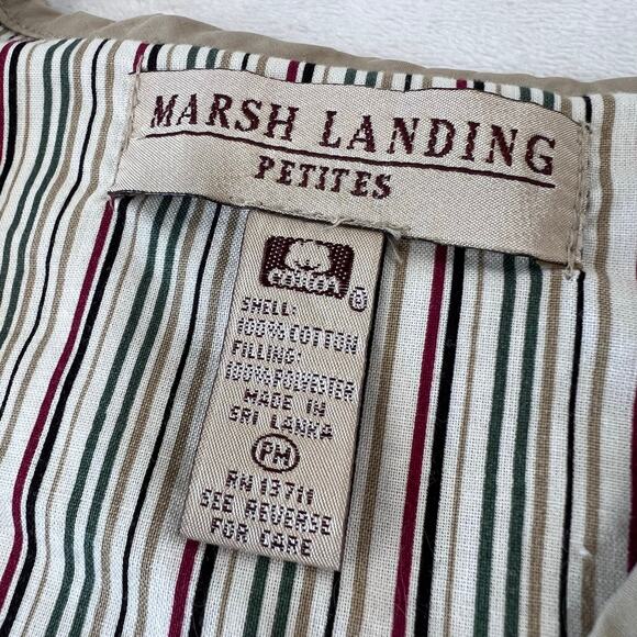 Marsh Landing Vintage Vest Women’ size PM Khaki Quilted Utility Canvas - Picture 3 of 6